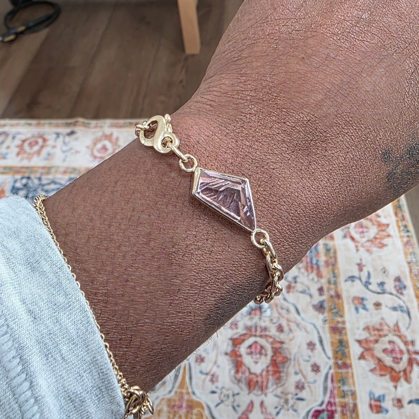 Carved Amethyst Bracelet