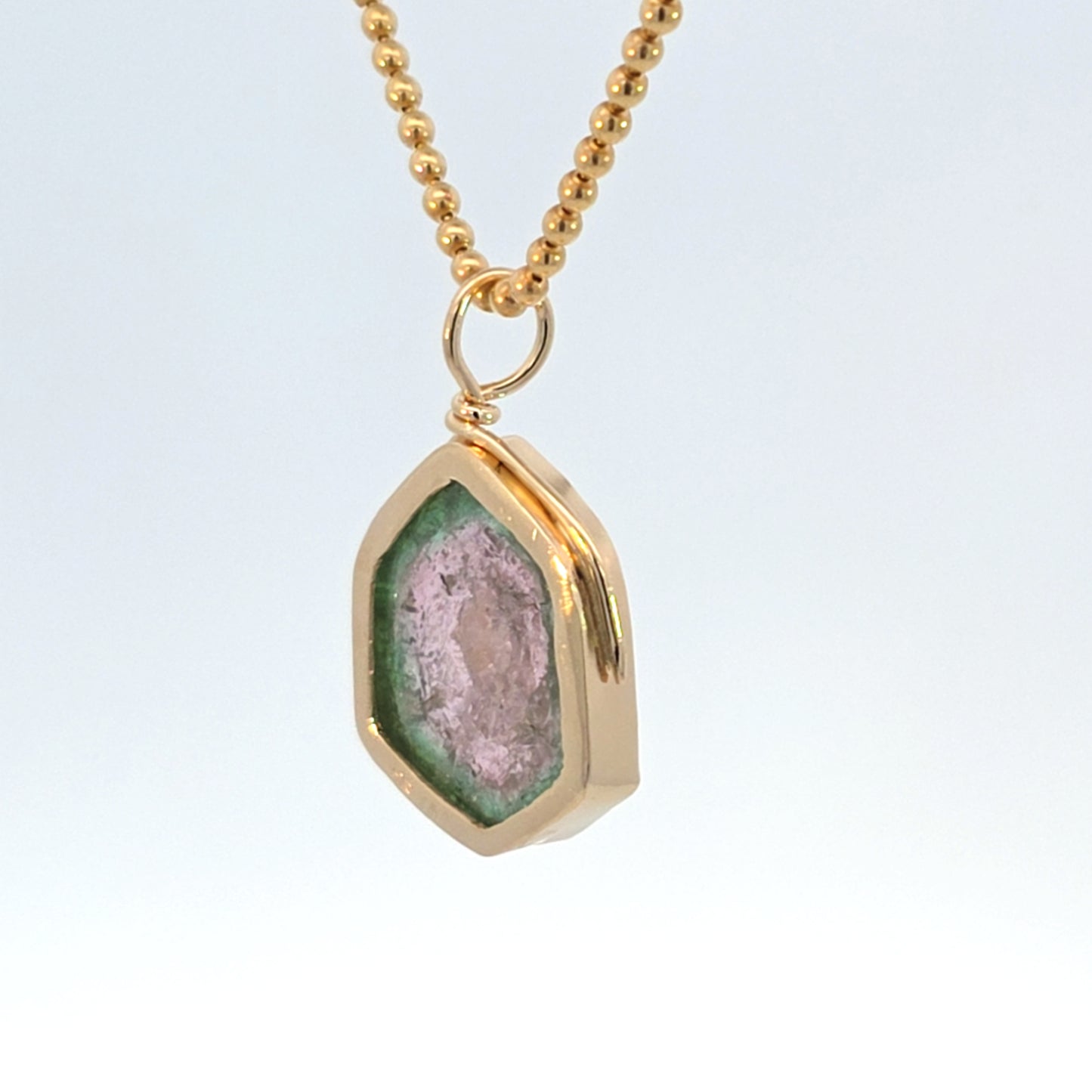 Watermelon Tourmaline Snake Pendant