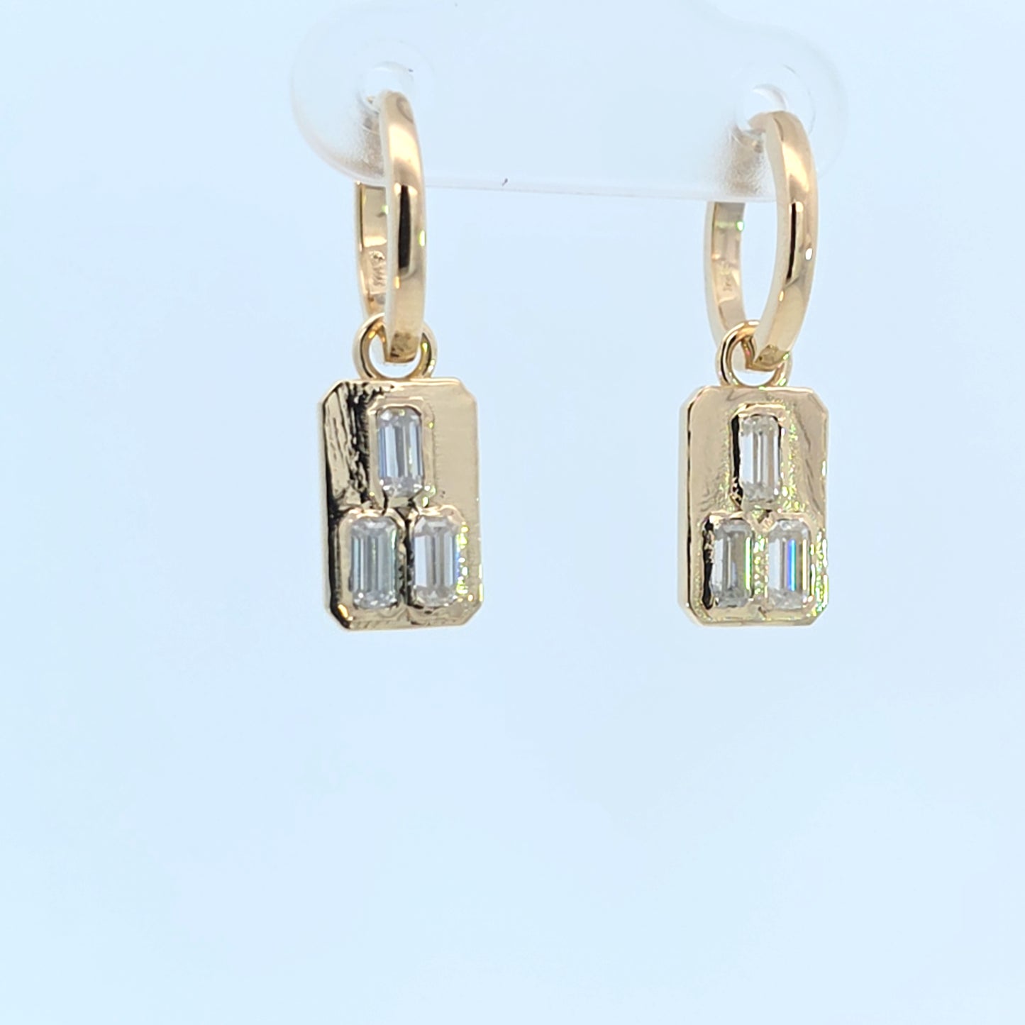 Rectangle Dangle Hoop Earrings