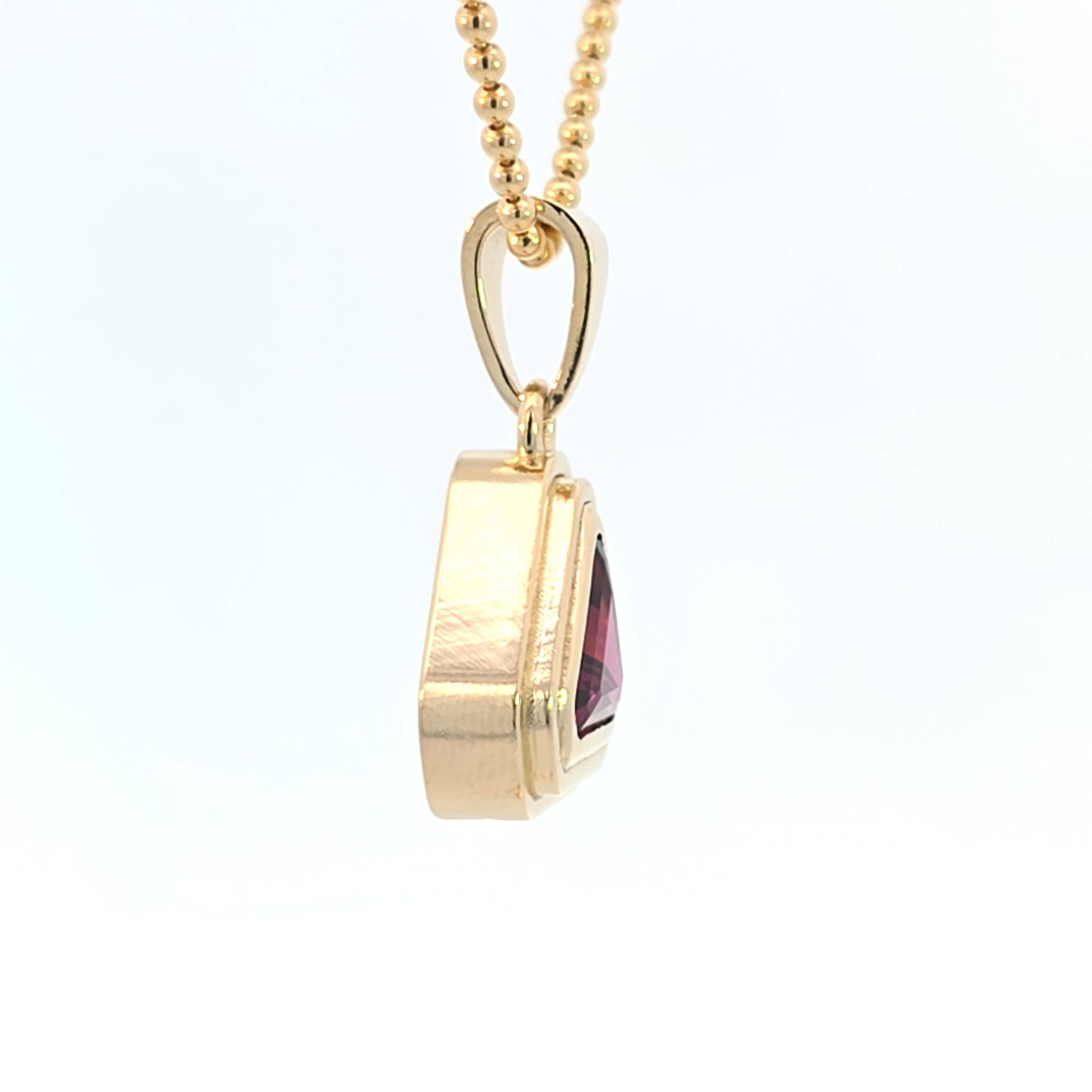 Garnet Triangle Ripple Pendant
