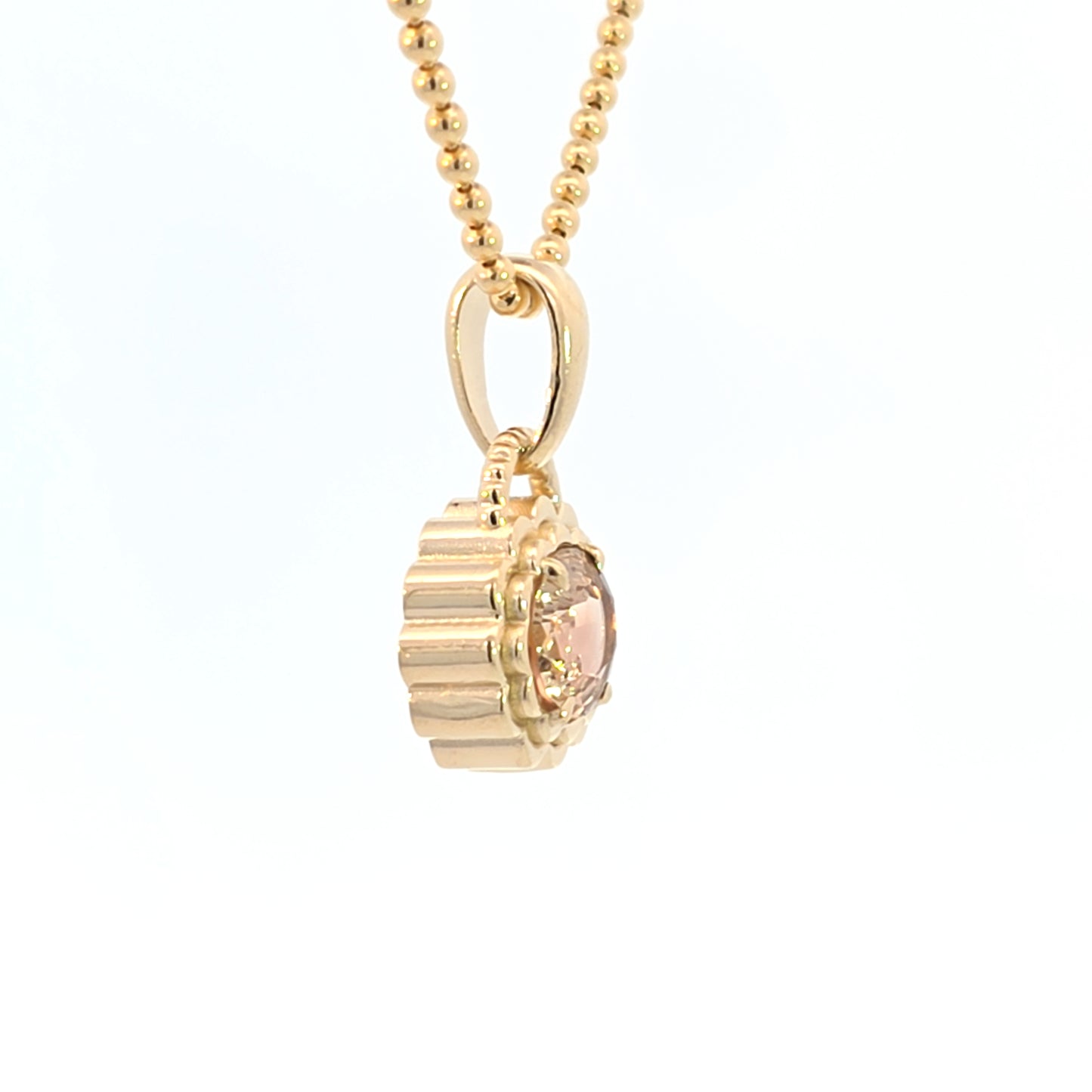 Golden Sunstone Double Scallop Pendant