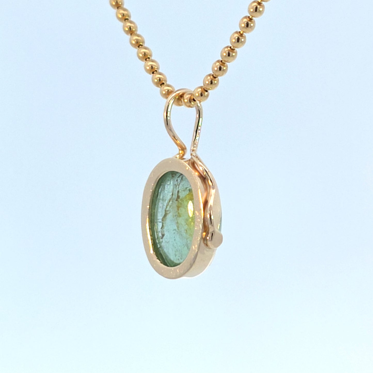 Light Green Tourmaline Snake Pendant