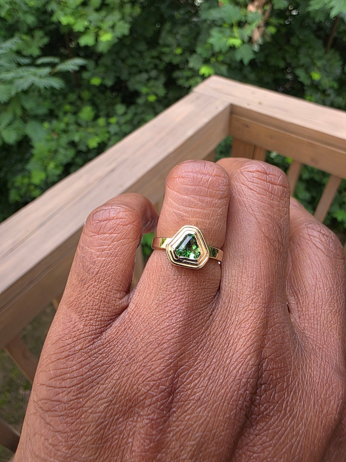 Light Green Chrome Tourmaline Ring