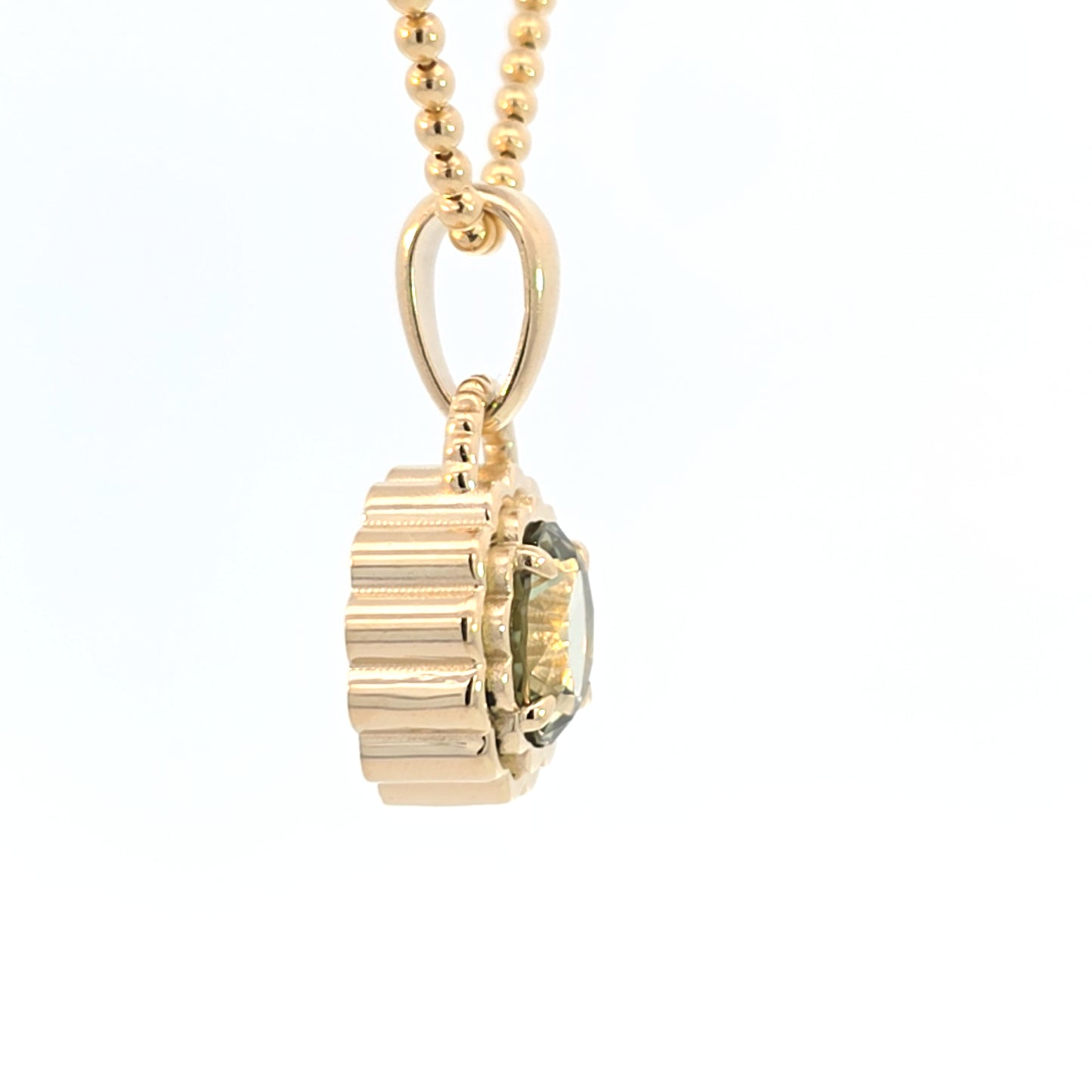 Mint Tourmaline Double Scallop Pendant