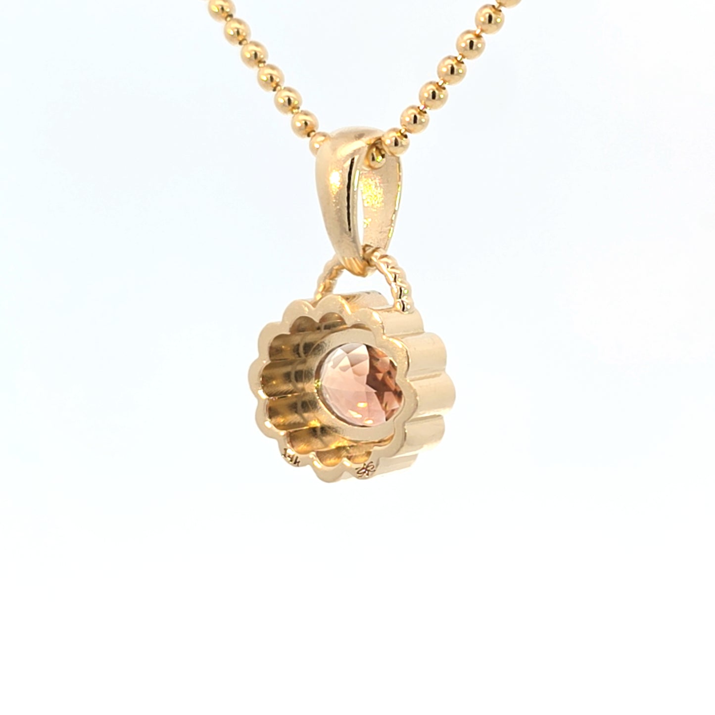 Golden Sunstone Double Scallop Pendant