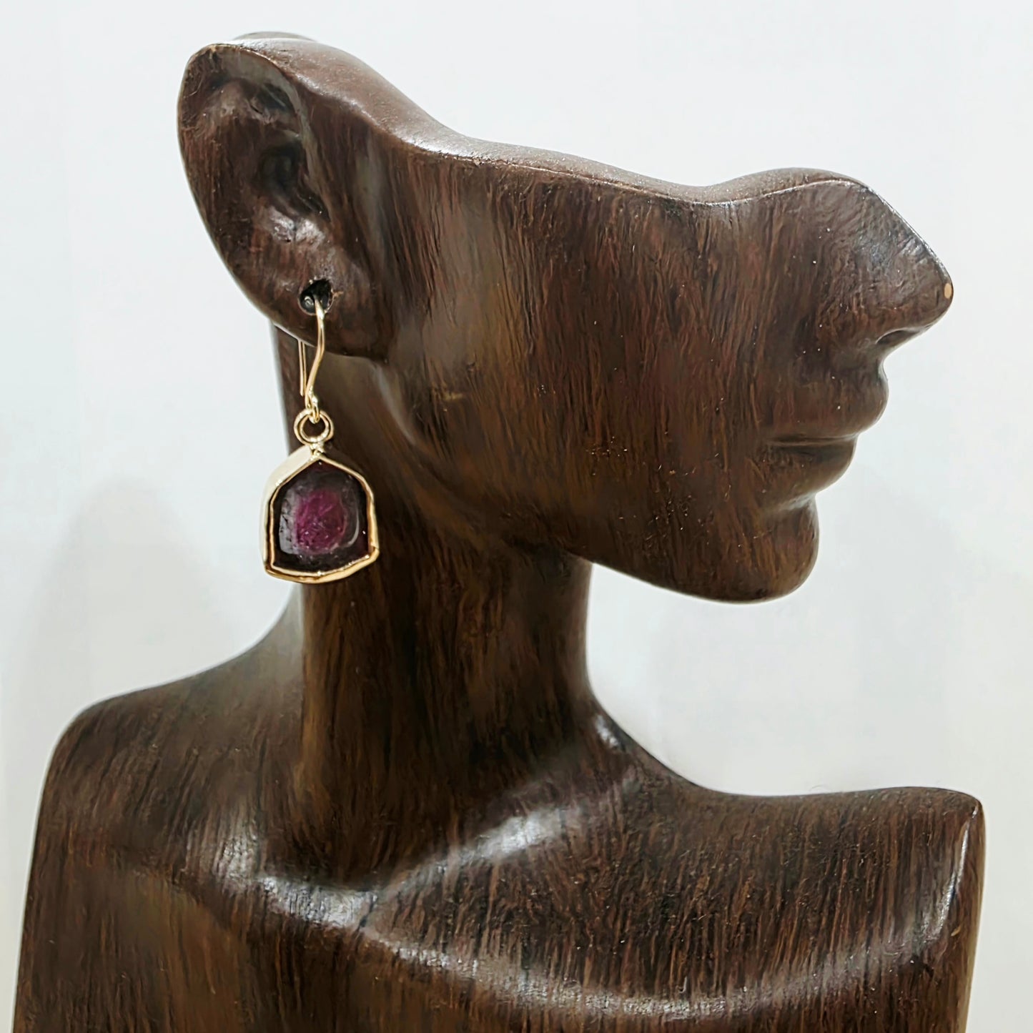 Watermelon Tourmaline Dangle Earrings