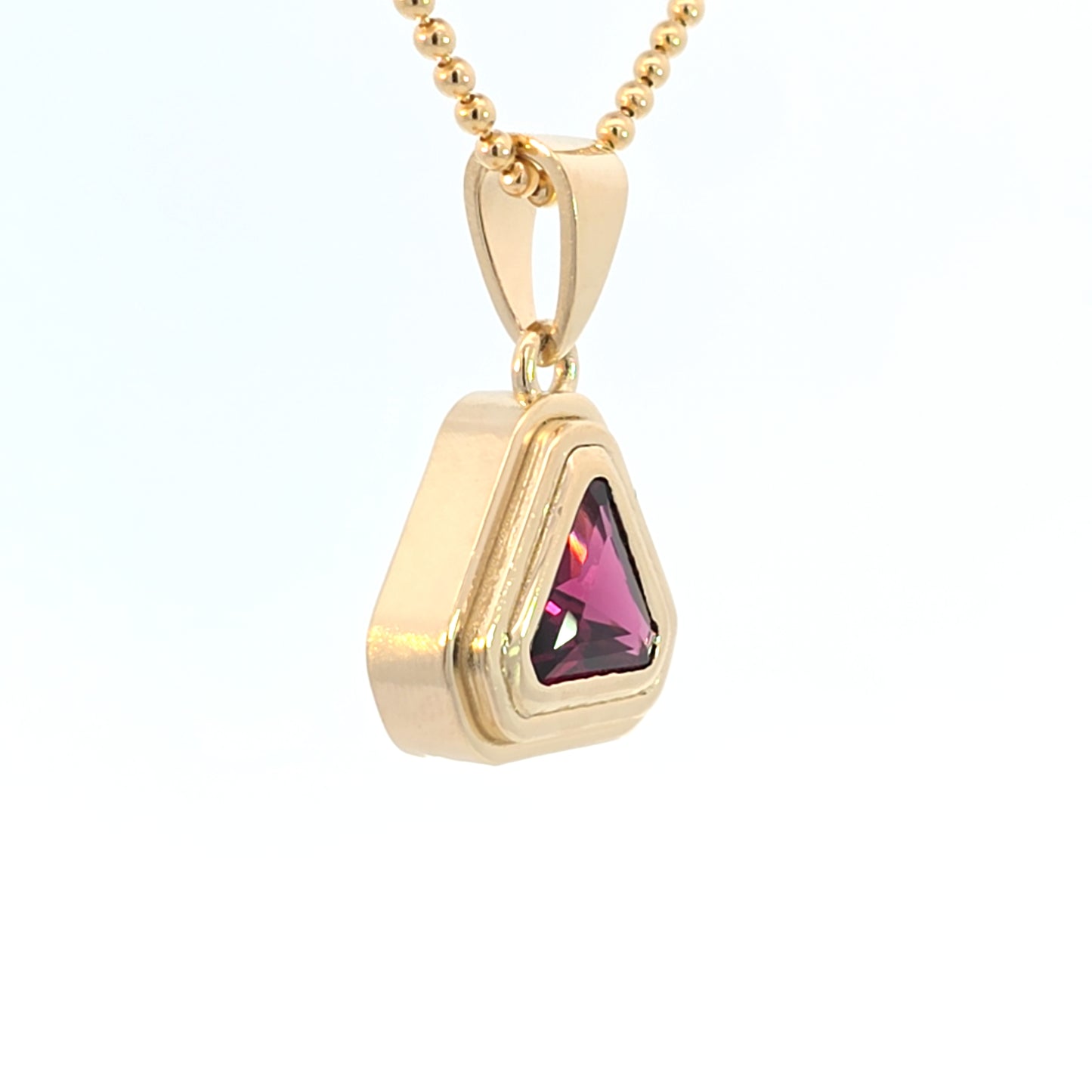 Garnet Triangle Ripple Pendant