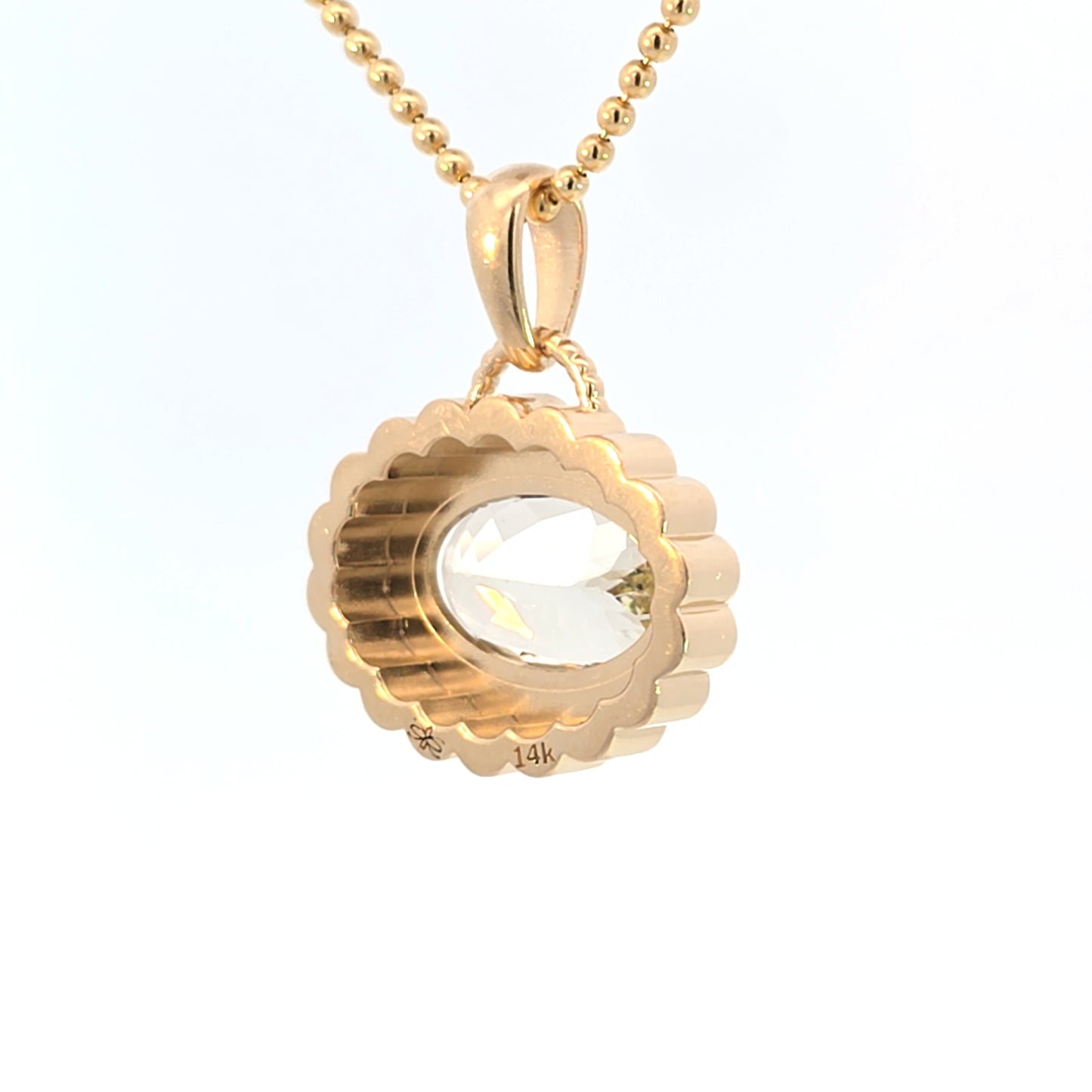 Goshenite Double Scallop Pendant