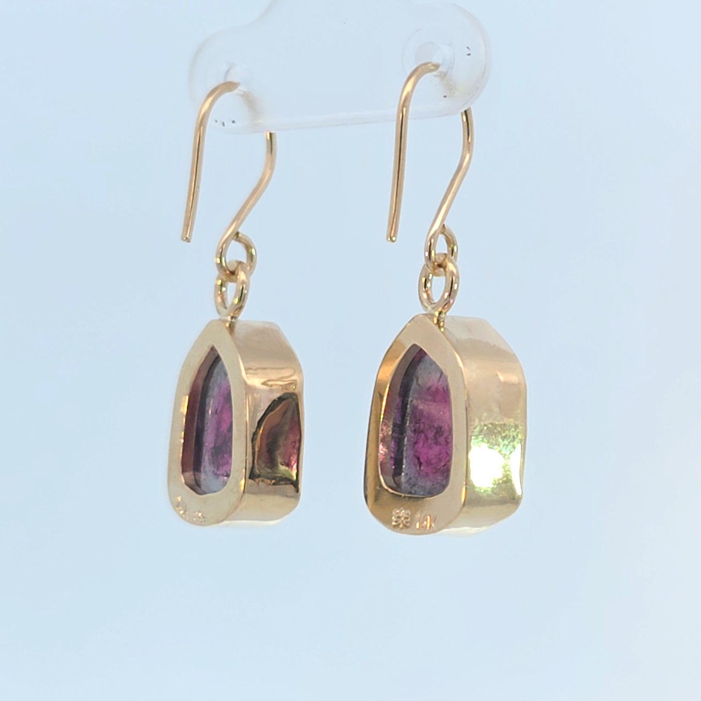 Watermelon Tourmaline Dangle Earrings