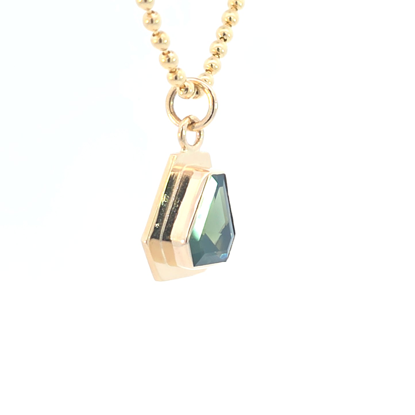 Teal Opalescent Sapphire Pendant