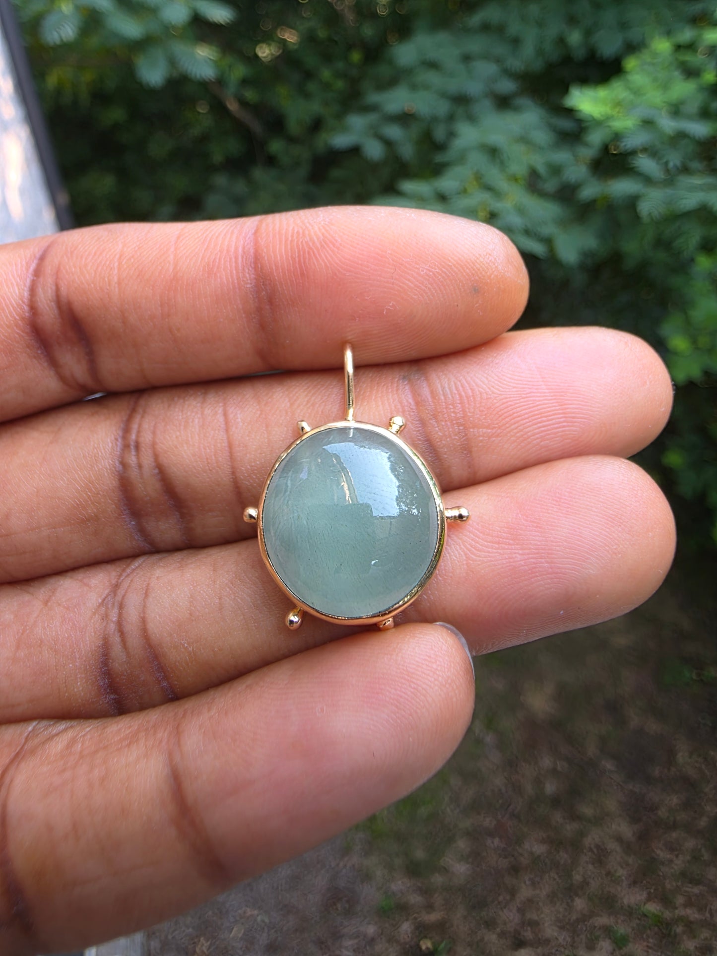 Aquamarine Wheel Pendant