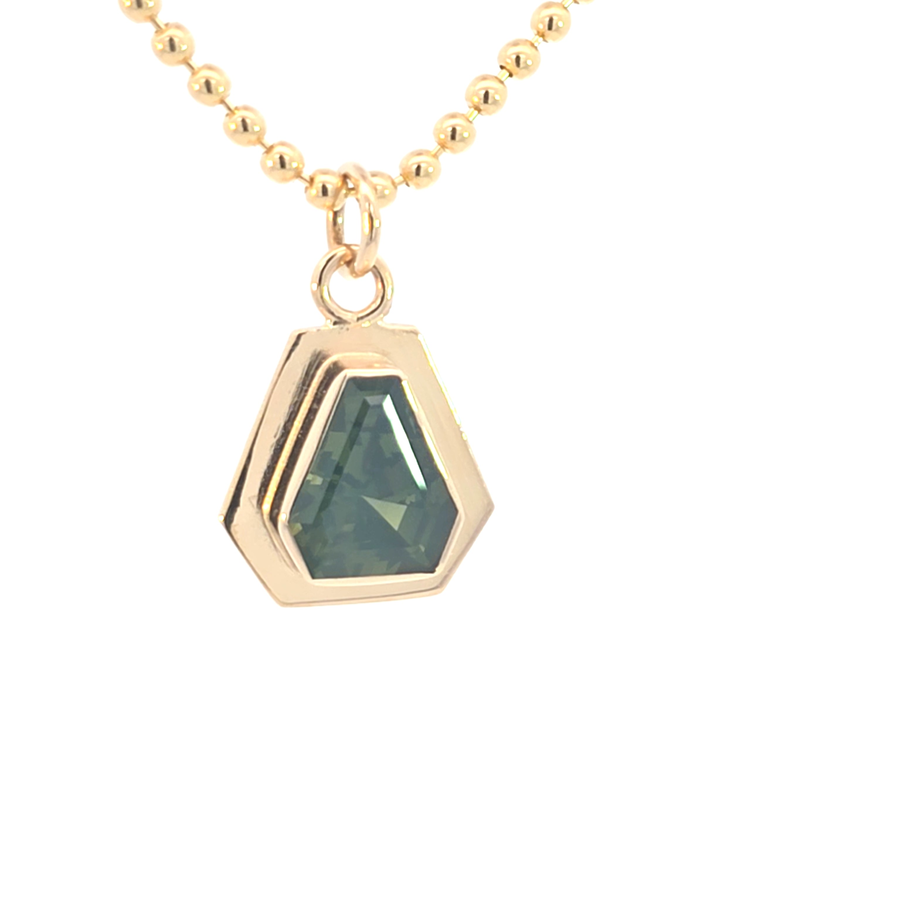 Teal Opalescent Sapphire Pendant