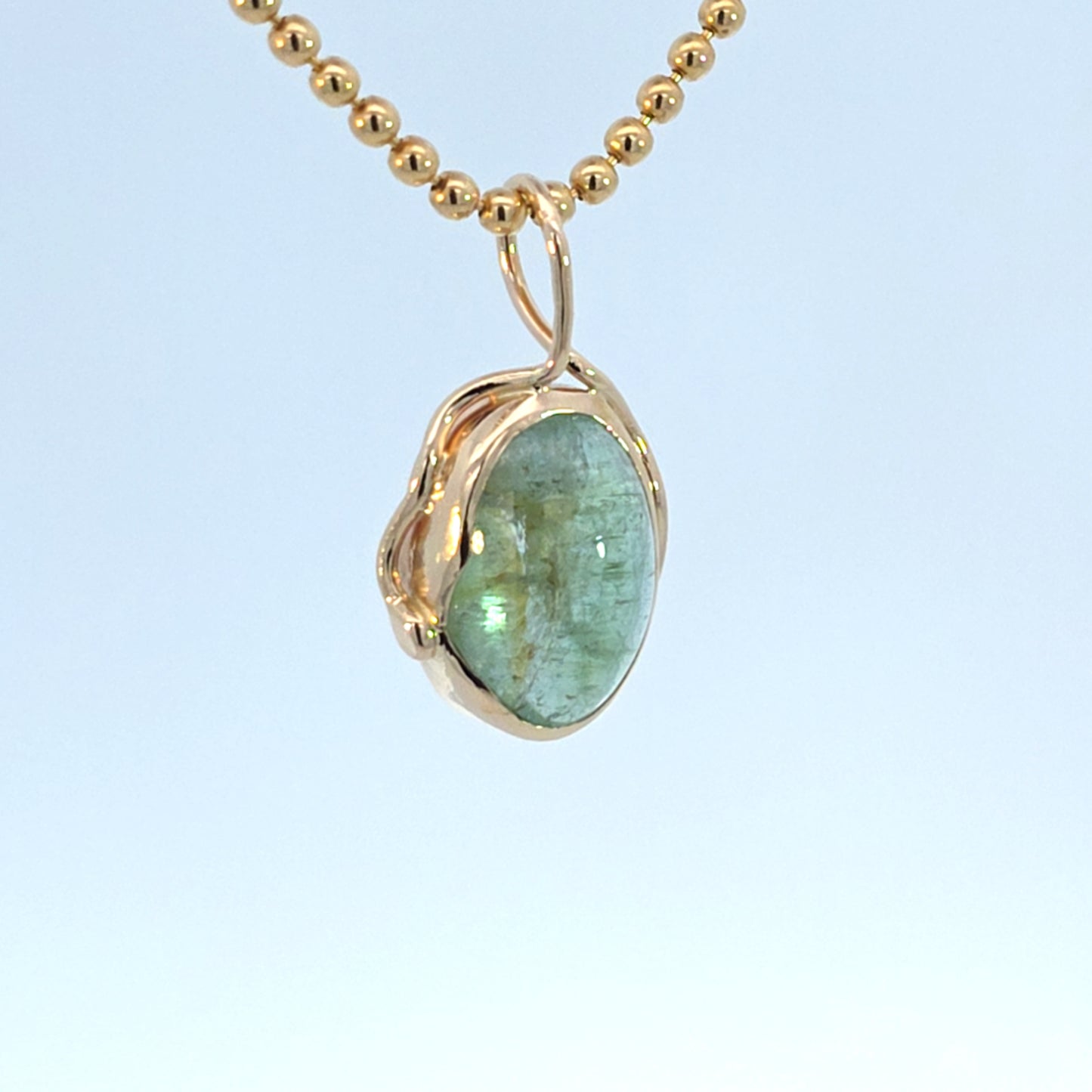 Light Green Tourmaline Snake Pendant