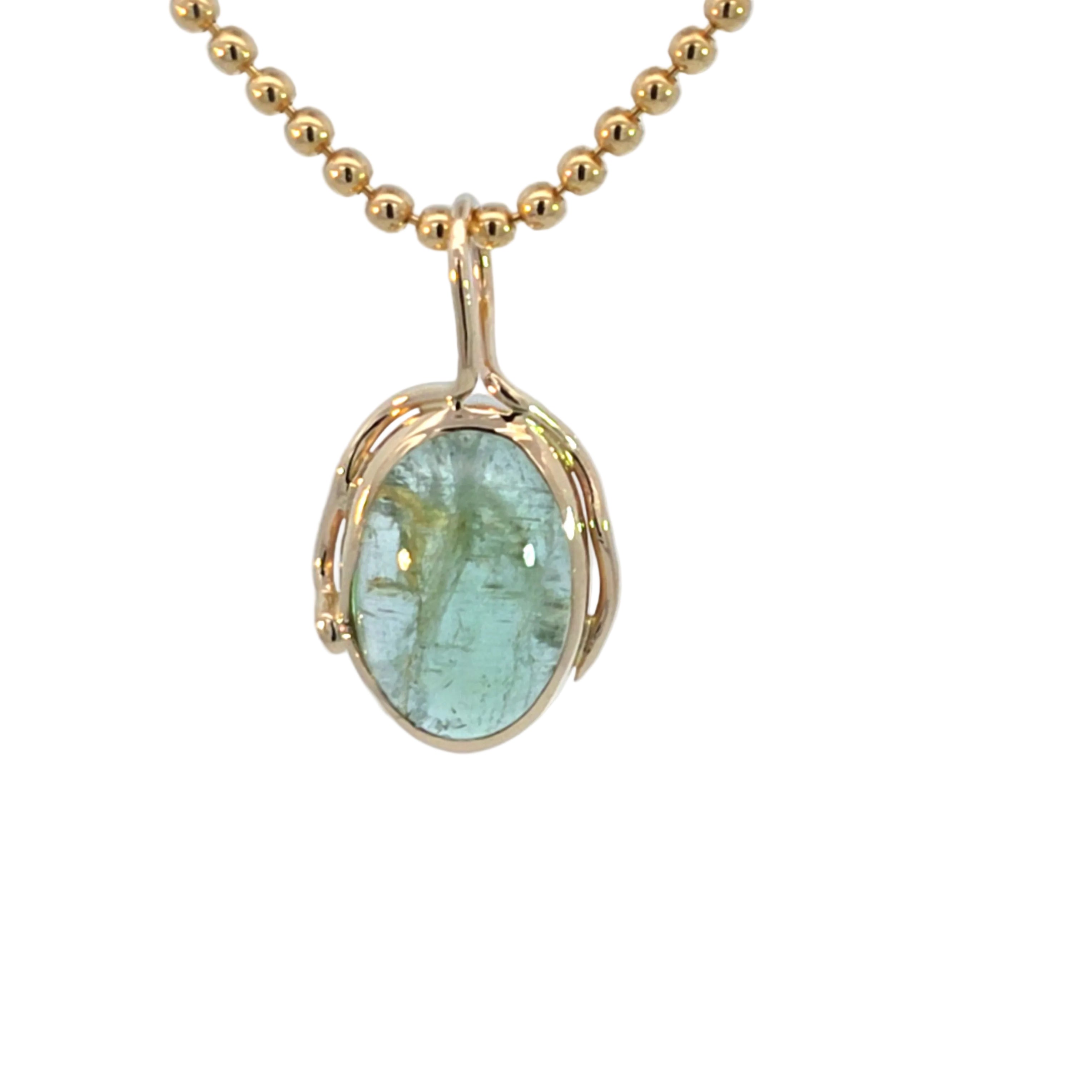 Light Green Tourmaline Snake Pendant