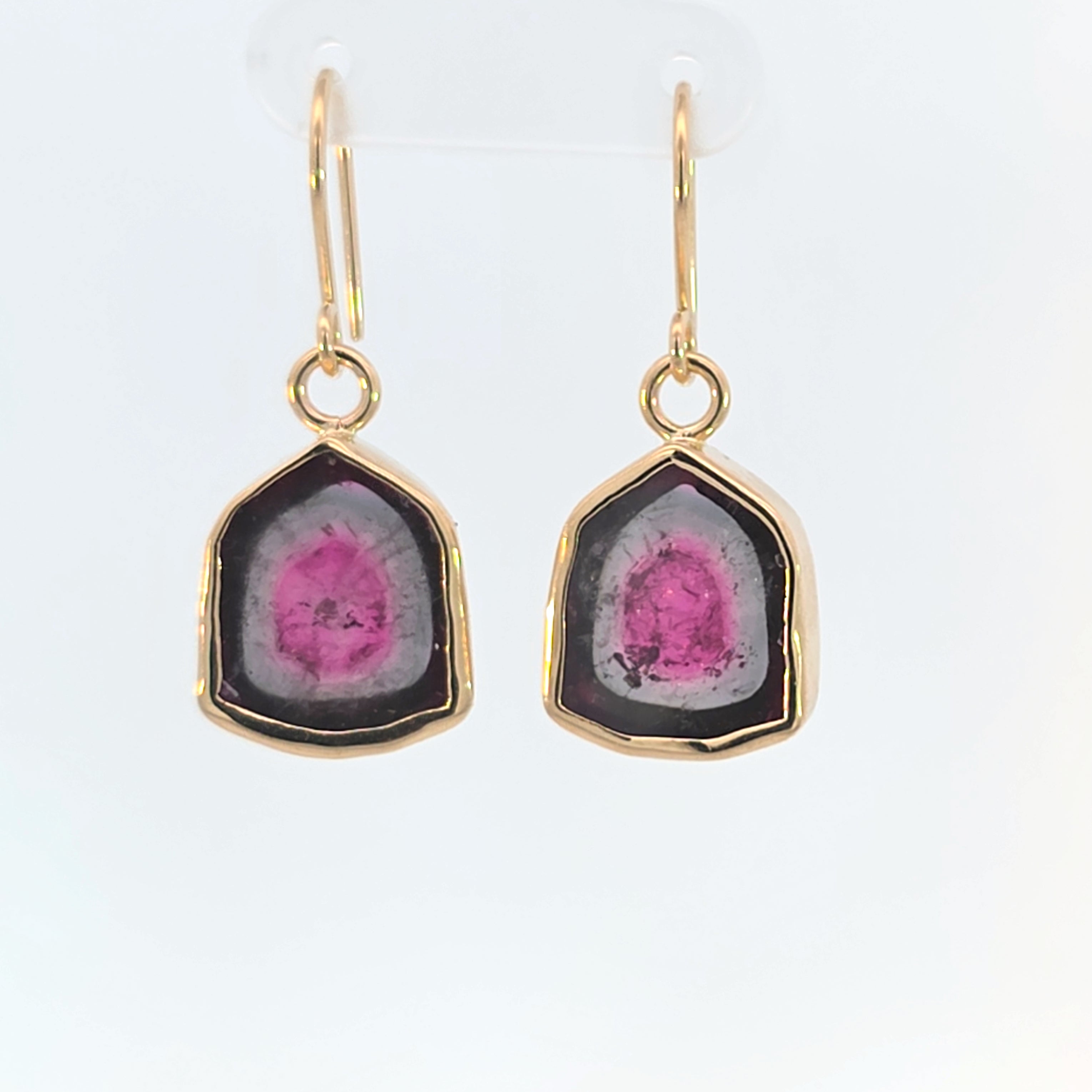 Watermelon Tourmaline Dangle Earrings