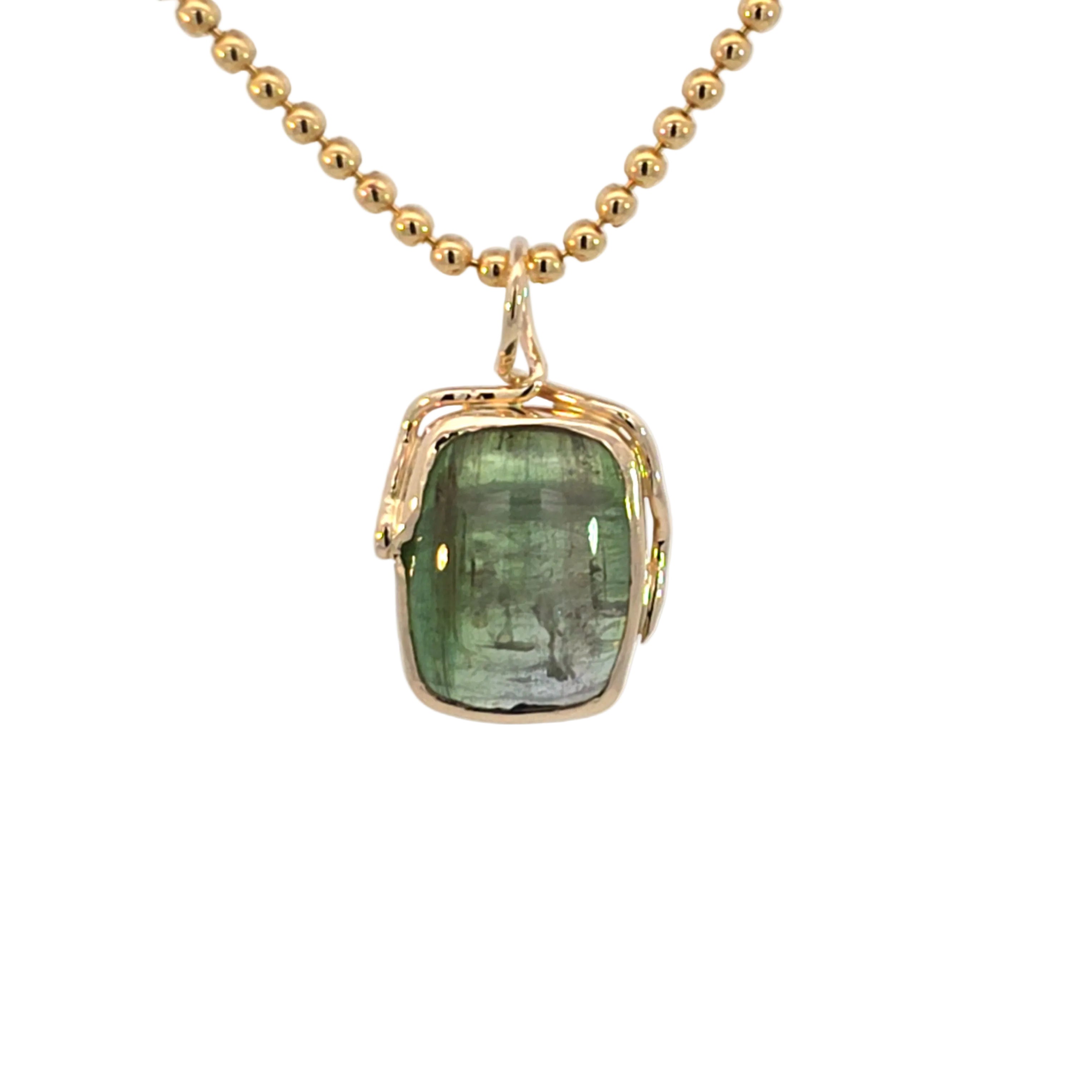 Green Tourmaline Snake Pendant