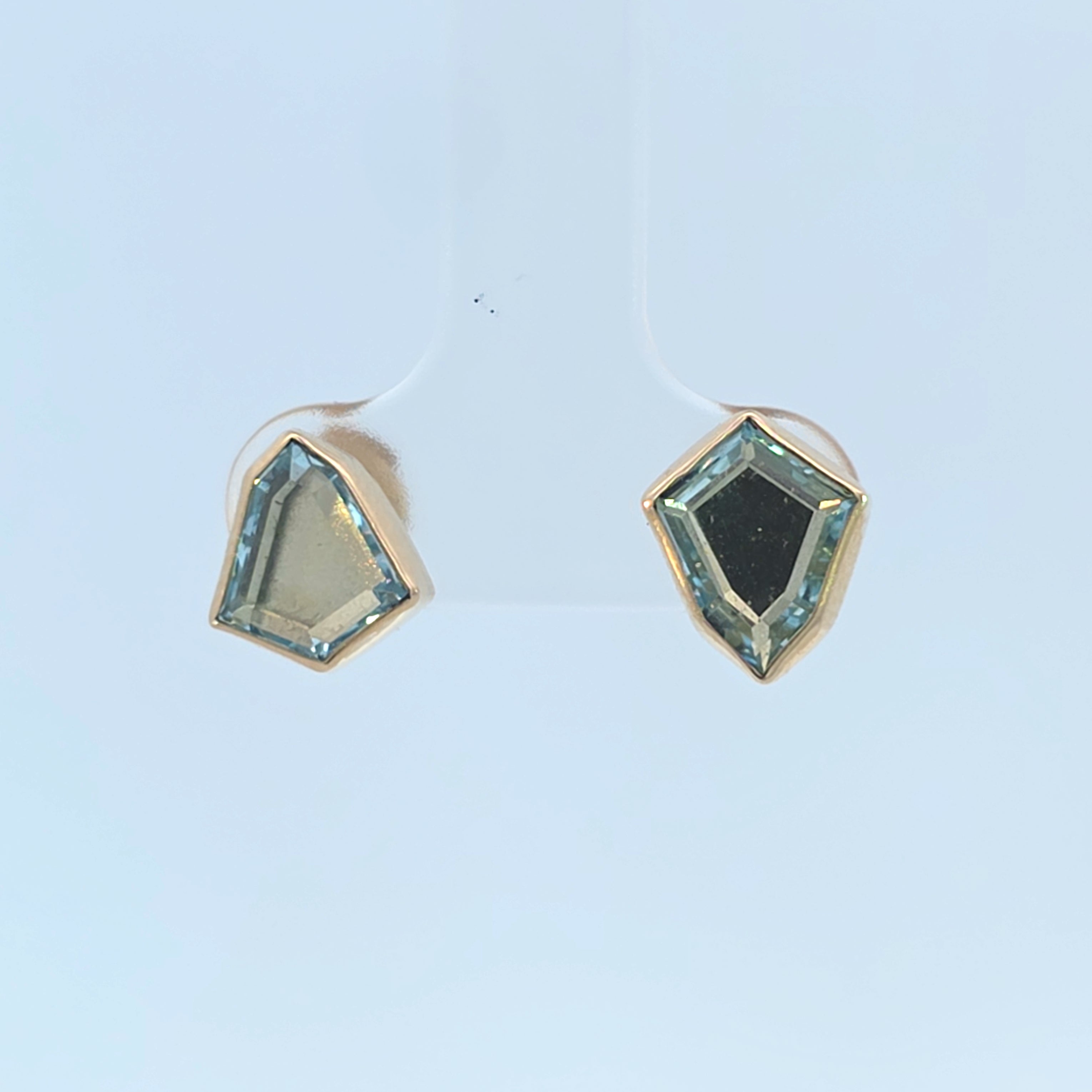Mismatched Aquamarine Stud Earrings