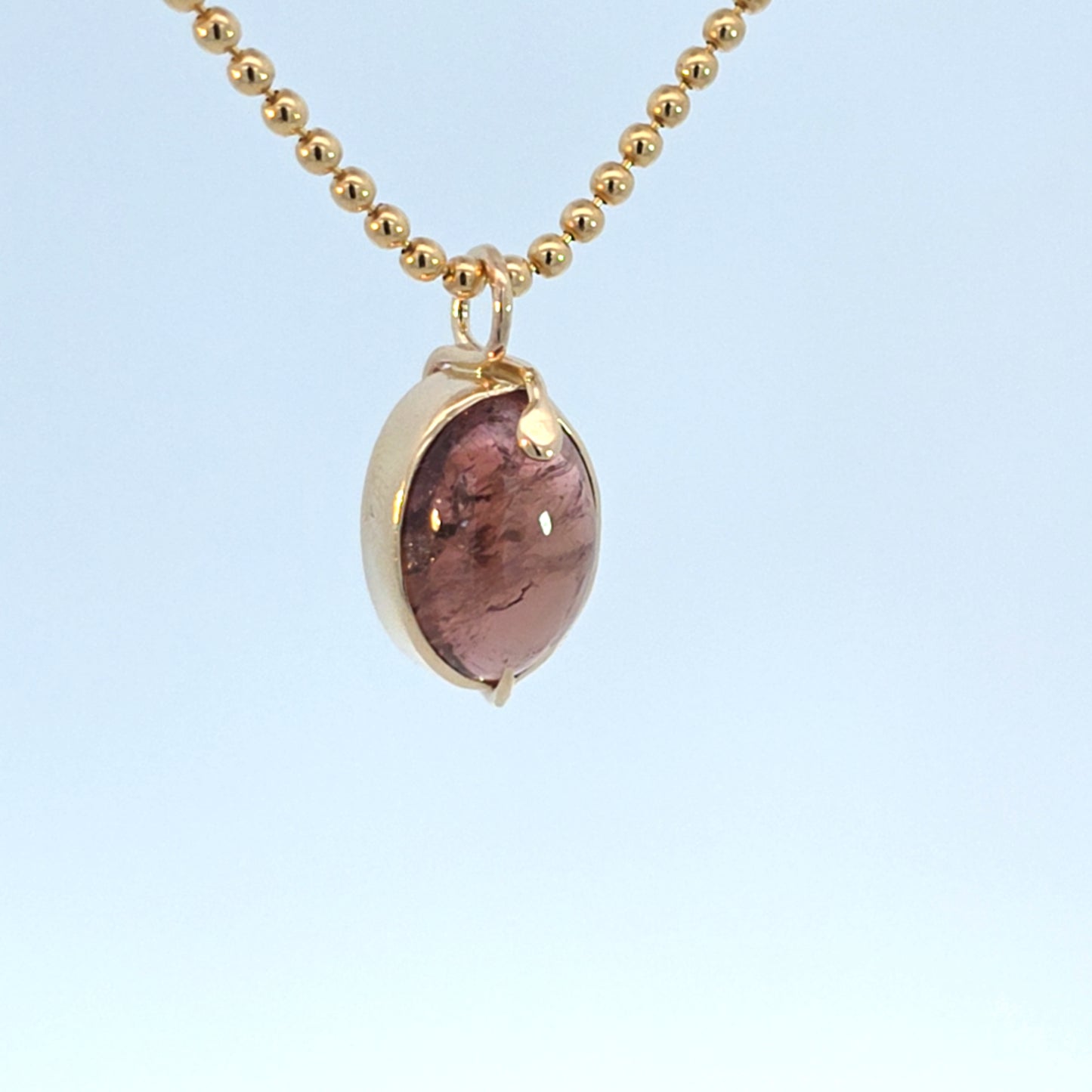 Pink Tourmaline Snake Pendant