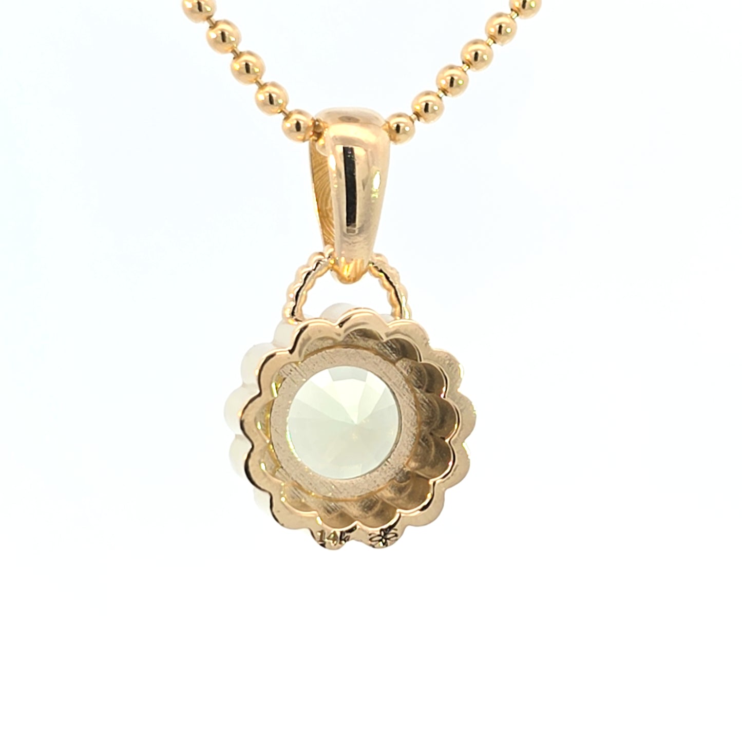 Mint Tourmaline Double Scallop Pendant