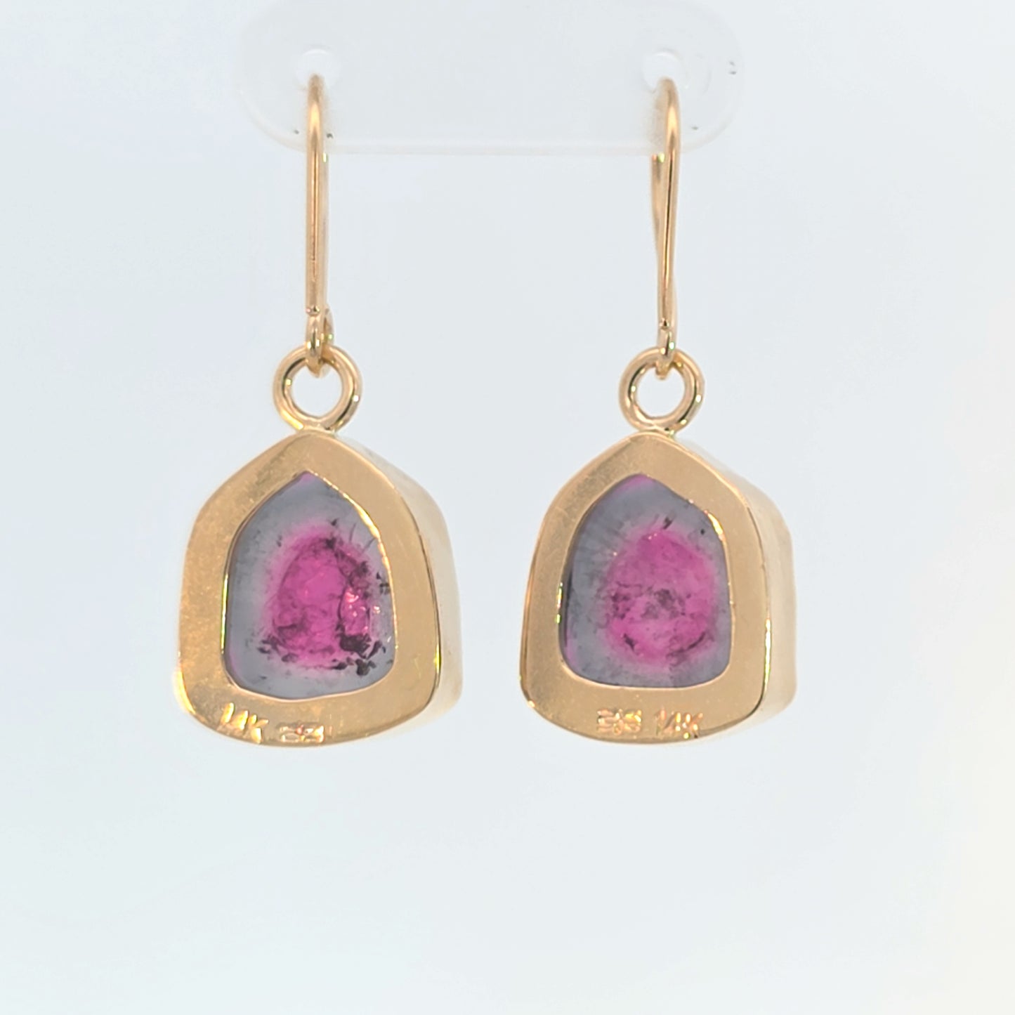 Watermelon Tourmaline Dangle Earrings
