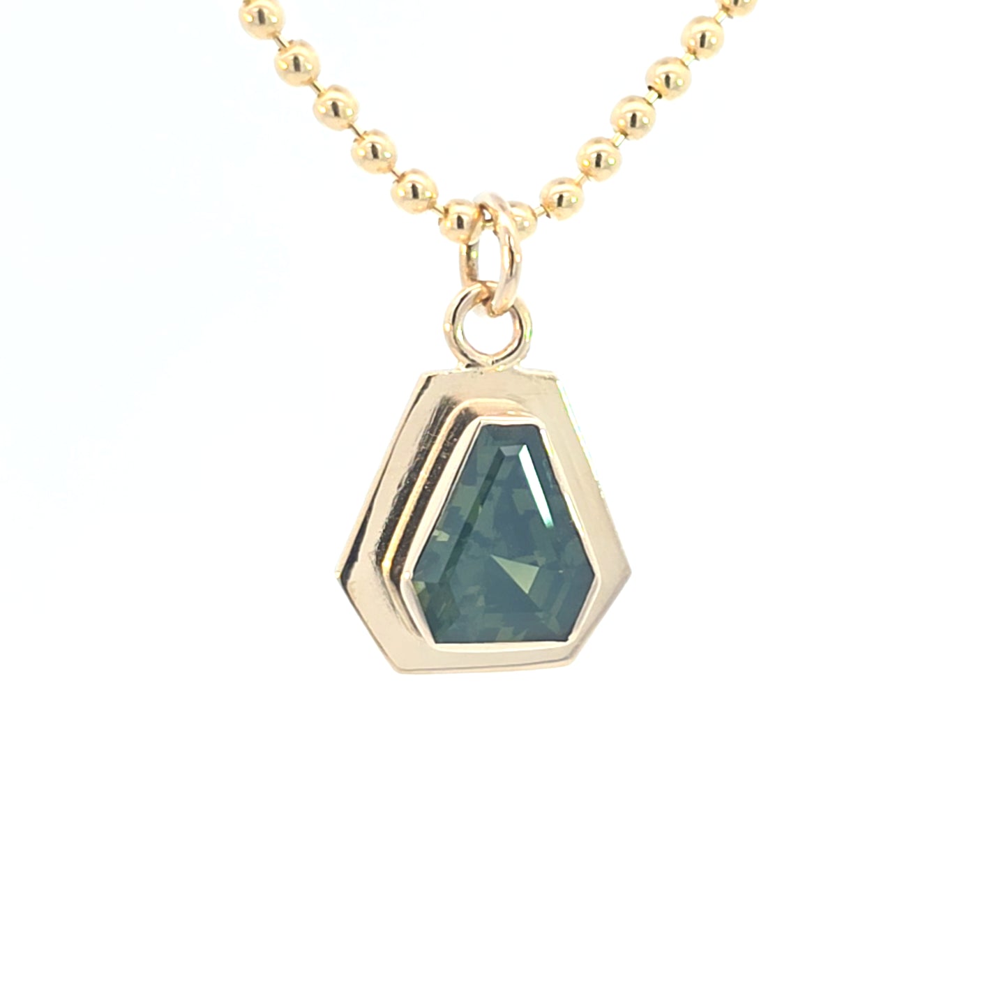 Teal Opalescent Sapphire Pendant