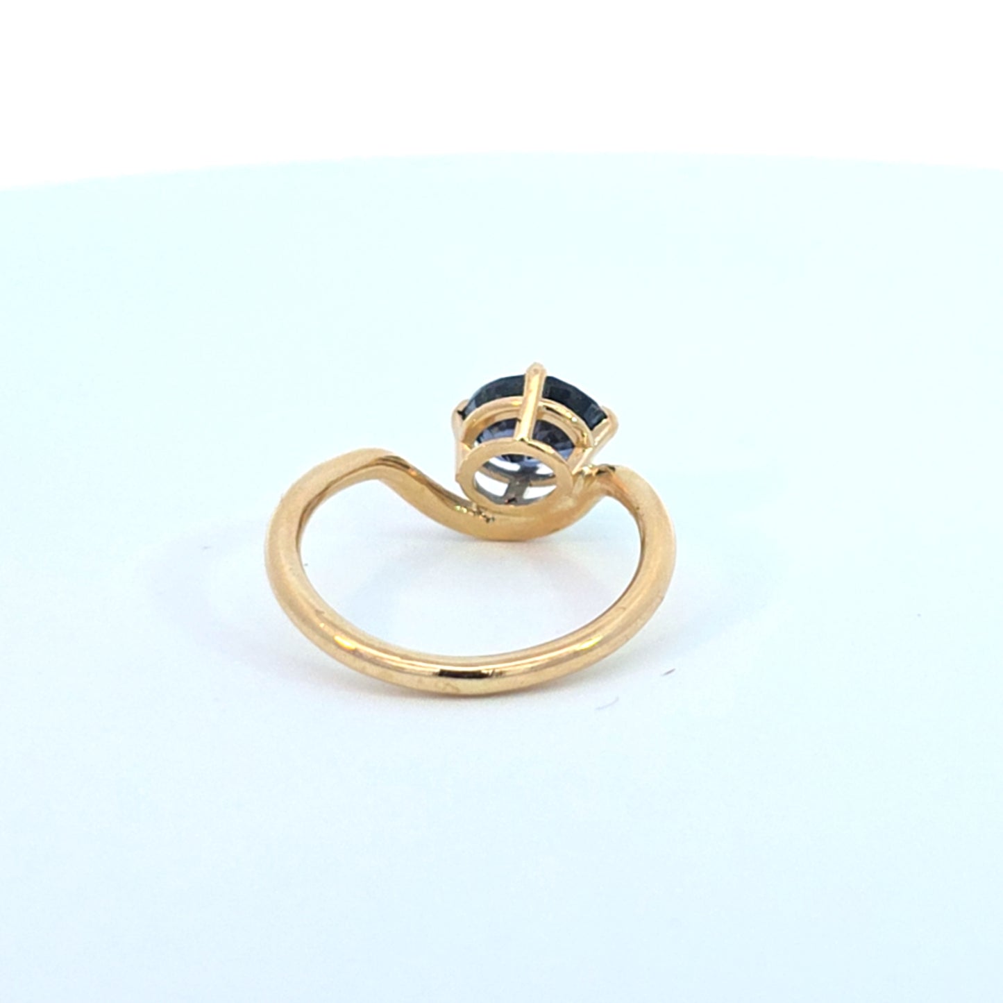 Blue Sapphire Curve Ring