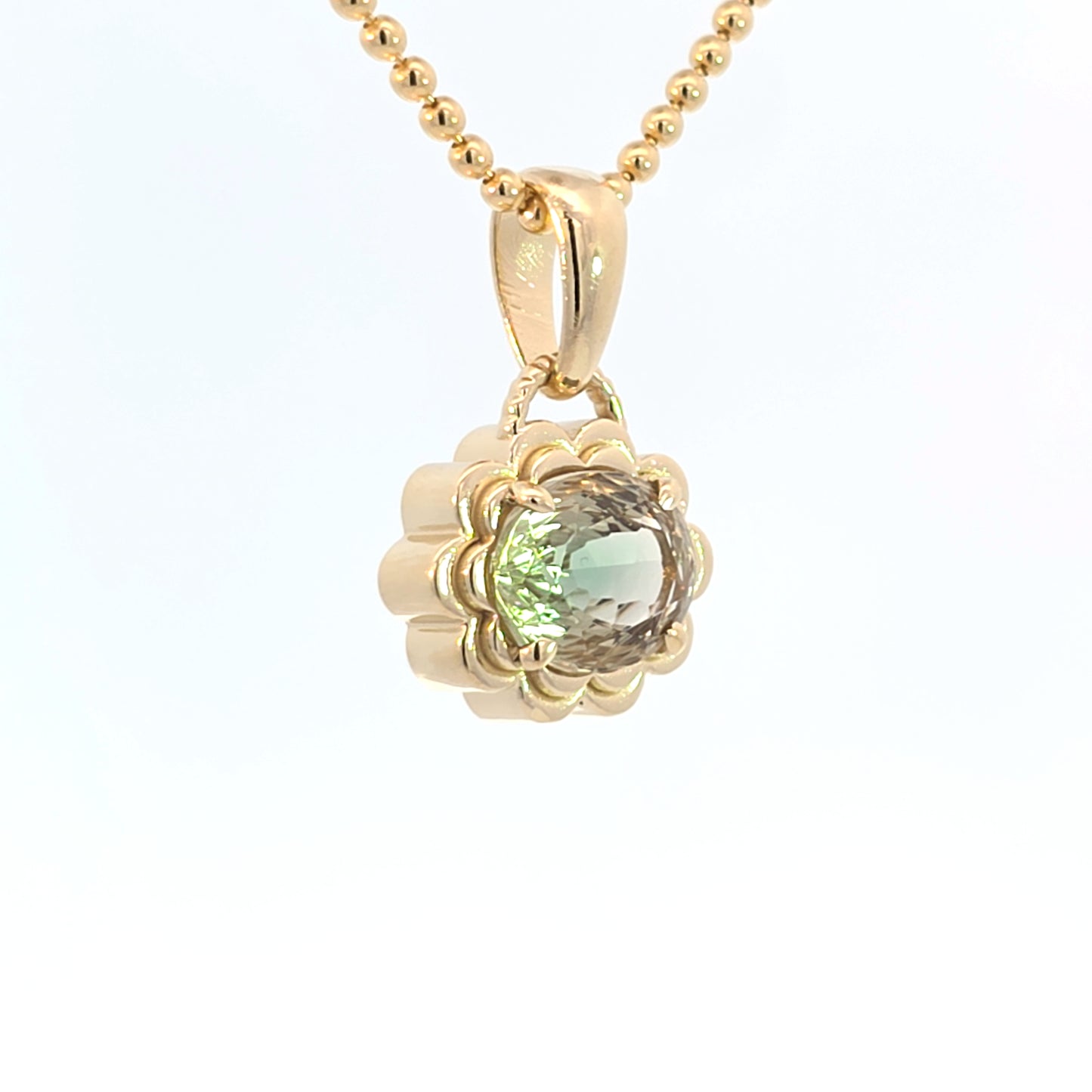 Sunstone Double Scallop Pendant