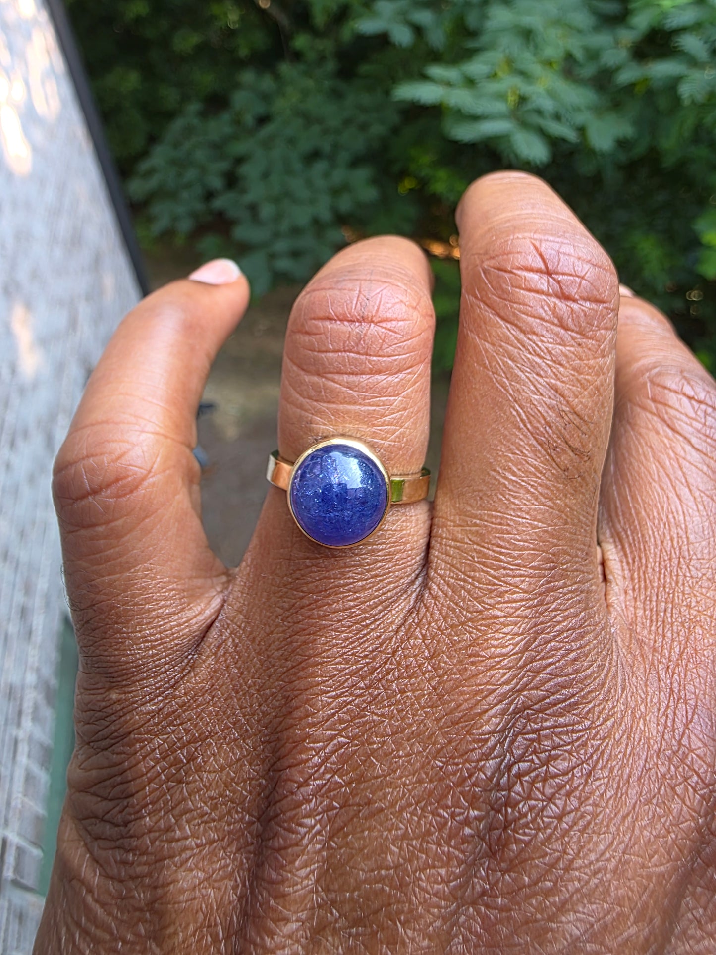 Tanzanite Cabochon Ring