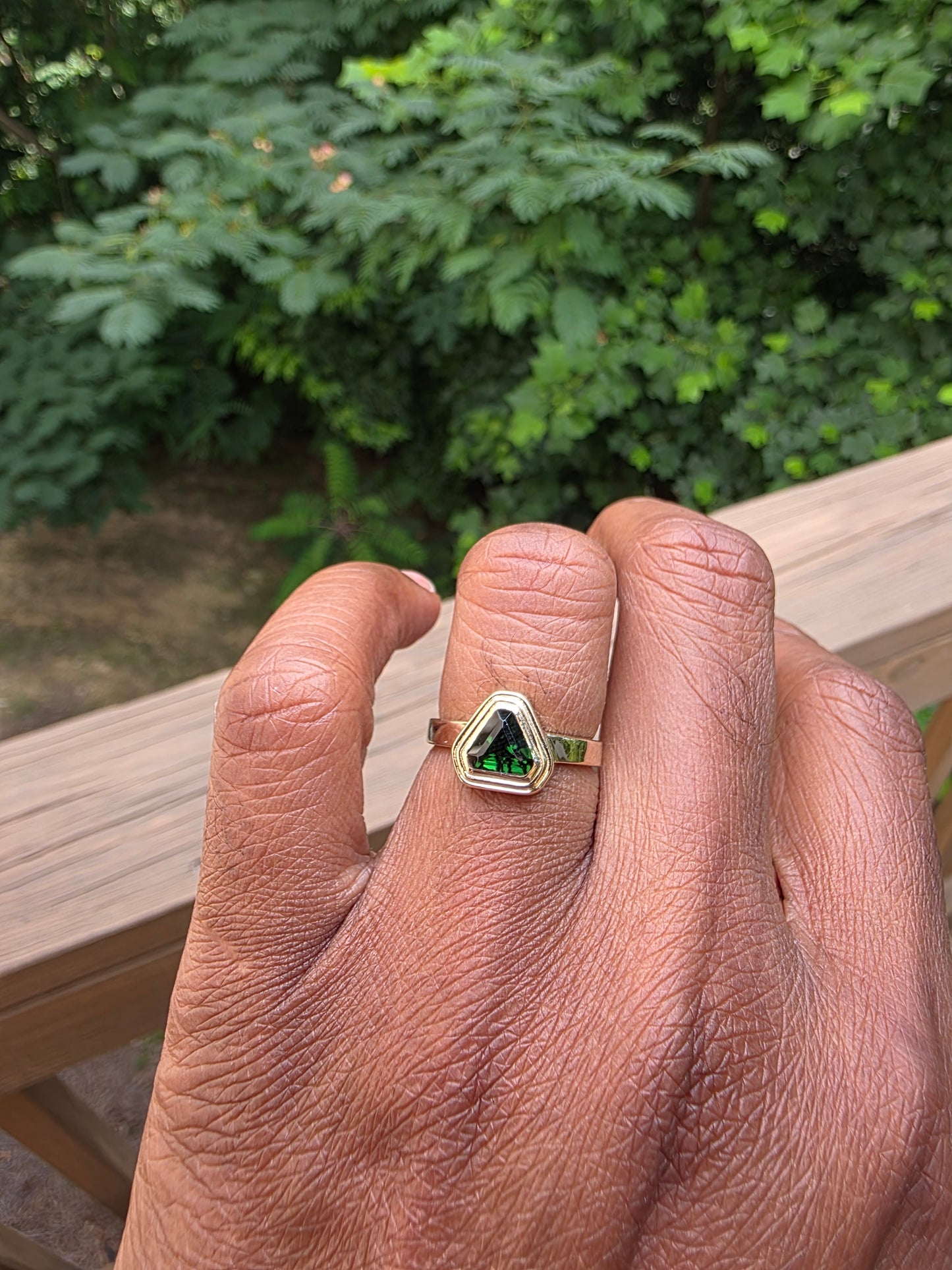 Deep Green Chrome Tourmaline Ring