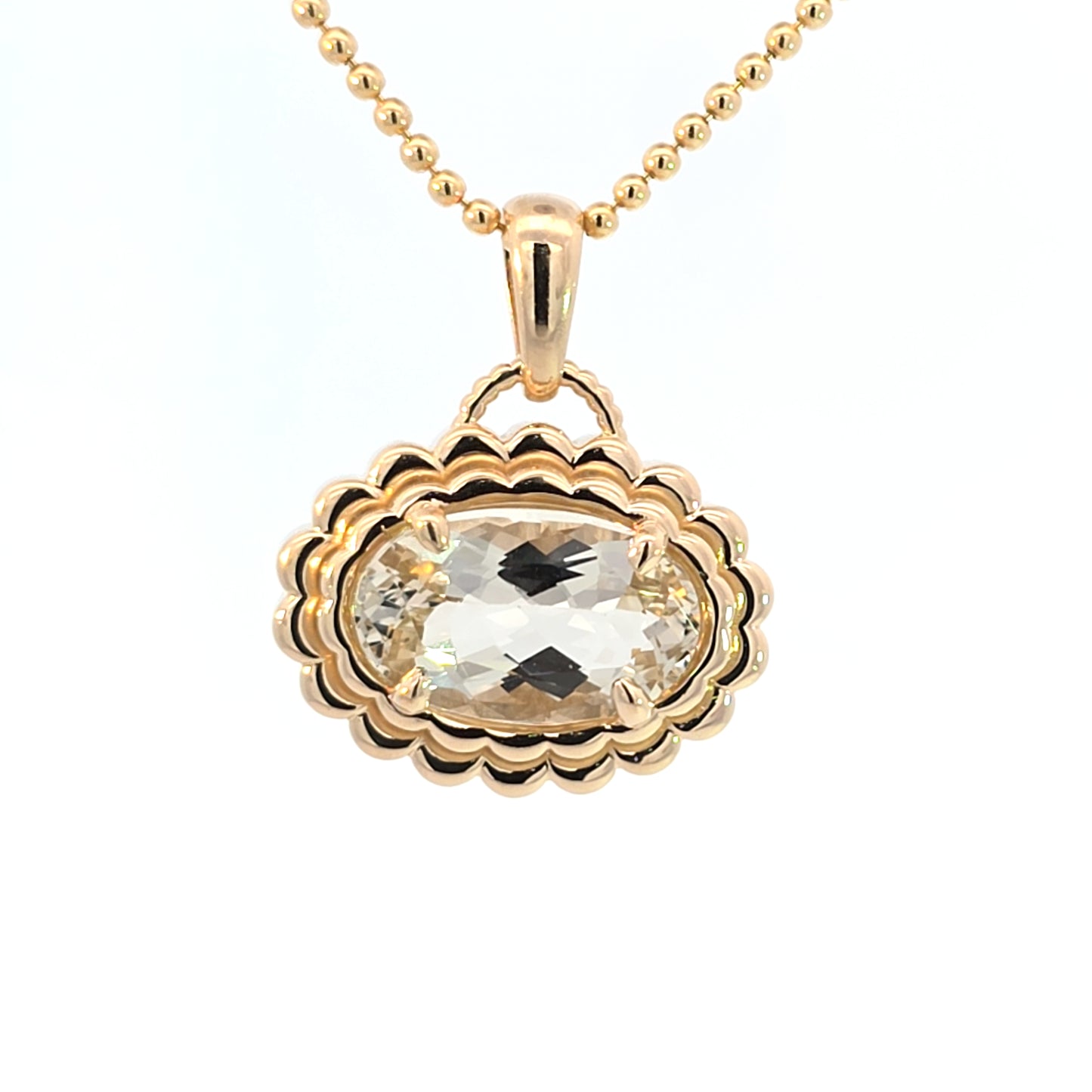 Goshenite Double Scallop Pendant
