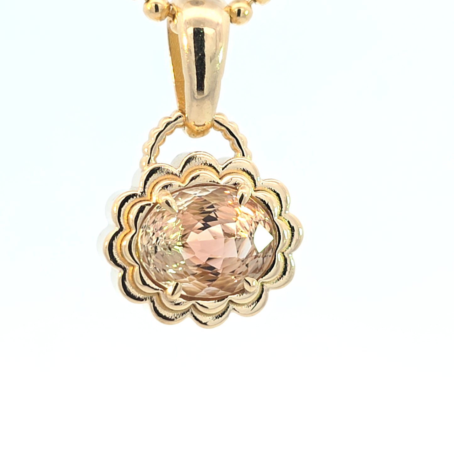 Golden Sunstone Double Scallop Pendant