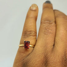 Load image into Gallery viewer, Emerald Cut Garnet Ring
