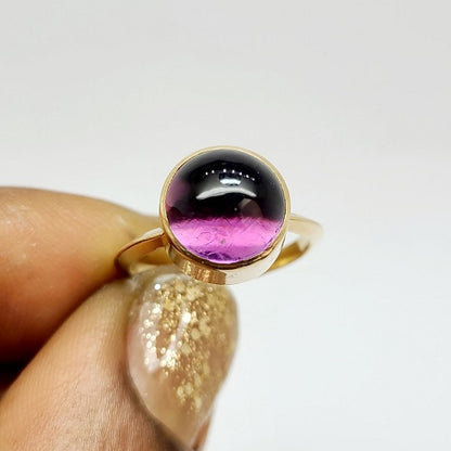 Amethyst Dome Knife Edge Ring