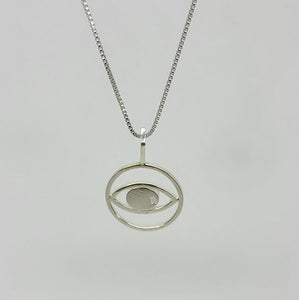 Silver Mini Eye Pendant Necklace