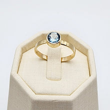 Load image into Gallery viewer, Aquamarine Solitaire Gold Ring
