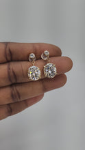 Load and play video in Gallery viewer, Moissanite Double Drop Earrings, Gold

