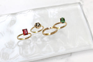 Emerald Cut Garnet Ring