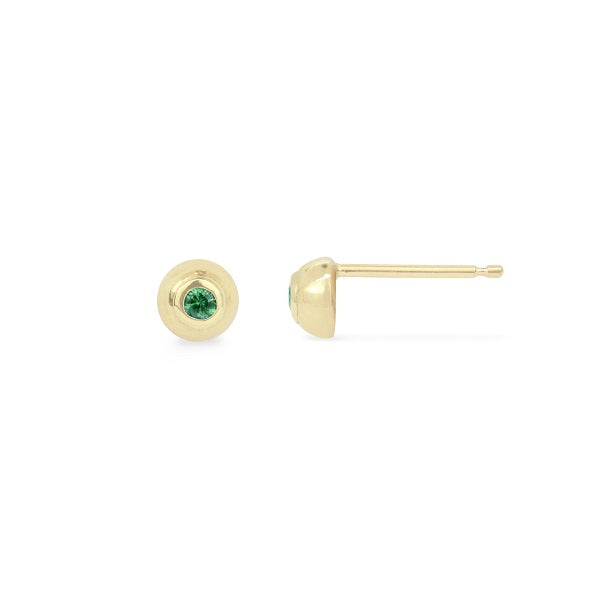 14k Gold Small Dome Stud Earrings