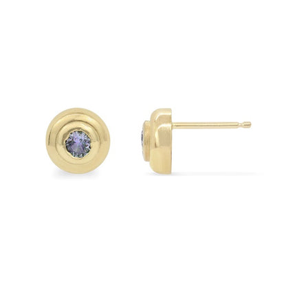 14k Gold Large Dome Stud Earrings