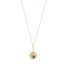 Load image into Gallery viewer, Sapphire Diamond Gold Nugget Pendant Necklace
