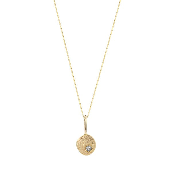 Sapphire Diamond Gold Nugget Pendant Necklace