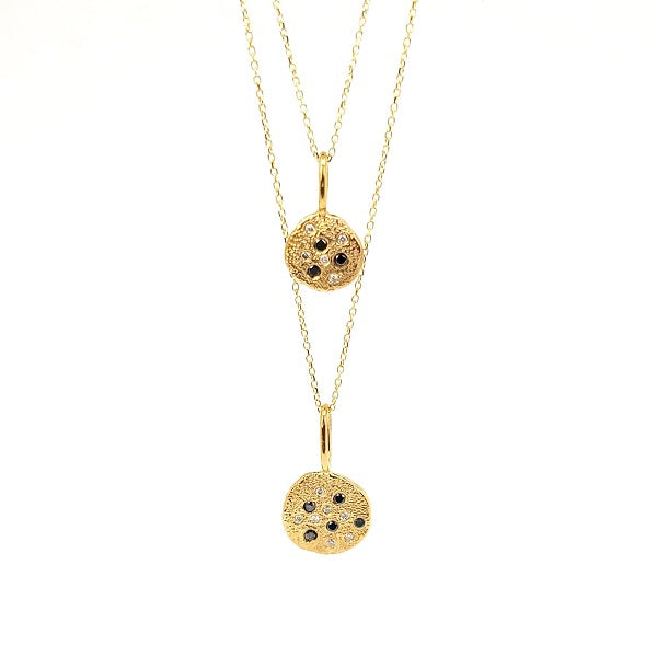 Diamanten gouden "Cookie" hanger ketting