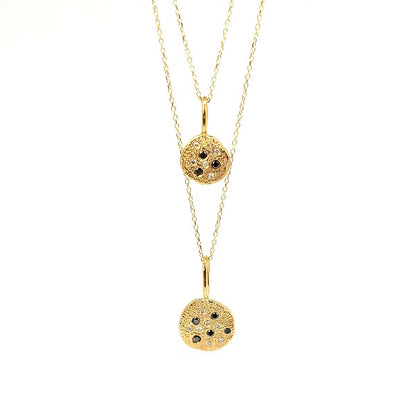 Diamond Gold "Cookie" Pendant Necklace