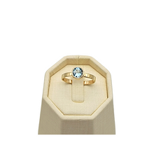 Load image into Gallery viewer, Aquamarine Solitaire Gold Ring
