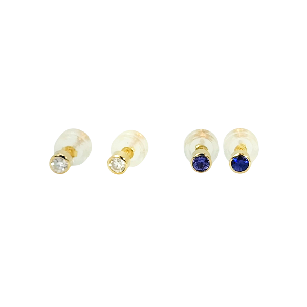 3mm Bezel Stud Earrings